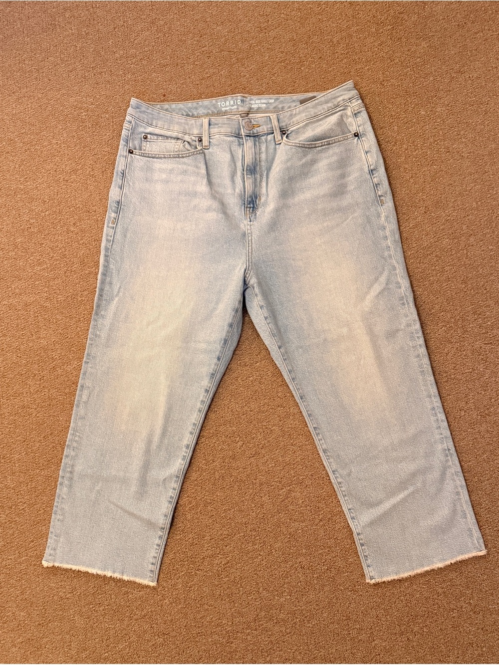 Torrid Feel The Fit High-Rise Ankle Crop Classic Denim Size 18 Light Denim Wash